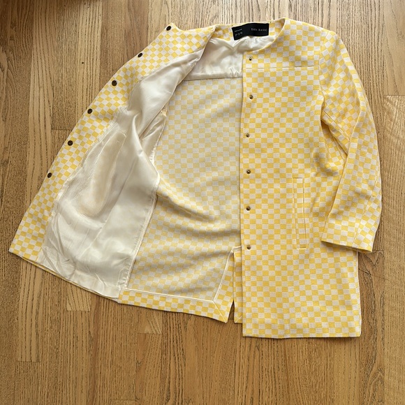 ♻️DONATED DEC. 2023♻️ 
Zara yellow/white checkered gingham coat size M - Picture 6 of 9